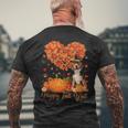 Happy Fall Y'all Beagle Dog Pumpkin Thanksgiving Men's T-shirt Back Print Gifts for Old Men