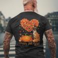 Happy Fall Y'all Boxer Dog Pumpkin Thanksgiving Men's T-shirt Back Print Gifts for Old Men