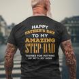 Happy Fathers Day Amazing Step Dad Thanks Stepdad Bonus Dad Men's T-shirt Back Print Gifts for Old Men