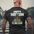 Happy Haitian Flag Day Haiti Flag Pride Men's T-shirt Back Print Gifts for Old Men