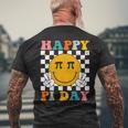 Happy Pi Day Retro Smile Face Math Symbol Pi 314 Men's T-shirt Back Print Gifts for Old Men