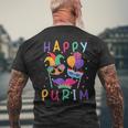 Happy Purim Jewish Purim Costume Men's T-shirt Back Print Gifts for Old Men