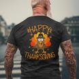 Happy Thanksgiving Turkey Happy Family Dinner Turkey Day Men's T-shirt Back Print Gifts for Old Men