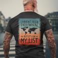 I Haven't Been Everywhere But It's On My List World Travel Men's T-shirt Back Print Gifts for Old Men