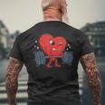 Heart Lifting Workout Valentines Day Cool Gym Bodybuilding Men's T-shirt Back Print Gifts for Old Men