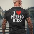 I Heart Love Puerto Rico Men's T-shirt Back Print Gifts for Old Men