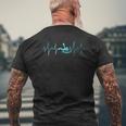 Heartbeat Snorkeling Spearfishermen Diving Spearfishing Mens Back Print T-shirt Gifts for Old Men