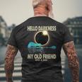 Hello Darkness My Friend Solar Eclipse 2024 April 8 T- Men's T-shirt Back Print Gifts for Old Men