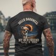 Hello Darkness My Old Friend Dog With Solar Eclipse Glasses Men's T-shirt Back Print Gifts for Old Men