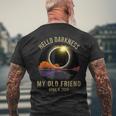 Hello Darkness My Old Friend Guitar Landscape Men's T-shirt Back Print Gifts for Old Men