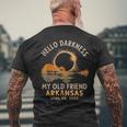 Hello Darkness My Old Friend Total Eclipse 2024 Arkansas Men's T-shirt Back Print Gifts for Old Men