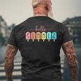 Hello Summer Cool Colorful Popsicle Graphic Men's T-shirt Back Print Gifts for Old Men
