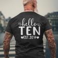 Hello Ten Est 2014 10 Years Old 10Th Birthday For Girls Boys Men's T-shirt Back Print Gifts for Old Men