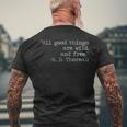 Henry David Thoreau All Good Things Are Wild And Free Quote Men's T-shirt Back Print Gifts for Old Men
