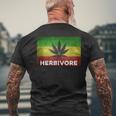 Herbivore Pun Marijuana Weed Cannabis Leaf Jamaican Men's T-shirt Back Print Gifts for Old Men