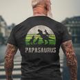 Herren 3 Kinder Saurier Papa T-Stück Spaßatertag Dinosaurierati T-Shirt mit Rückendruck Geschenke für alte Männer