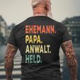 Herren Ehemann Papa Anwalt Held Retro-Jahrgangatertag T-Shirt mit Rückendruck Geschenke für alte Männer