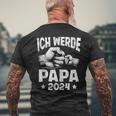 Herren Ich Werde Papa 2024 Schwangerschaft Ich Werde Baldater T-Shirt mit Rückendruck Geschenke für alte Männer