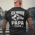 Herren Ich Werde Papa 2025 Schwangerschaft Ich Werde Baldater T-Shirt mit Rückendruck Geschenke für alte Männer