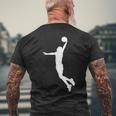 Herren Kurzärmliges Herren-T-Kurzärmliges Herren-T-Shirt mit Basketball-Silhouetten-Design in Schwarz, Sportliches Tee Geschenke für alte Männer