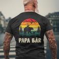 Herren Papa Bär Mit Zwillingenatertag Retroater & Opa Geschenk T-Shirt mit Rückendruck Geschenke für alte Männer