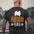 Herren Pomeranian Dad Geschenk Hund Papa Pommeratertag Geschenk T-Shirt mit Rückendruck Geschenke für alte Männer