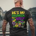 He's My Drunker Half Mardi Gras Matching Couple Boyfriend Men's T-shirt Back Print Gifts for Old Men
