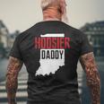 Hoosier Daddy Indiana State Map Tank Top Mens Back Print T-shirt Gifts for Old Men