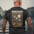 Horology Watch Collector Clock Lover Watchmaker Horologist Men's T-shirt Back Print Gifts for Old Men
