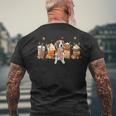 Horror Fall Coffee Beagle Dog Hallowwen Pumpkin Spice Autumn Men's T-shirt Back Print Gifts for Old Men