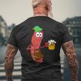 Hot Dog Beer Bratwurst Oktoberfest Drinking Men's T-shirt Back Print Gifts for Old Men