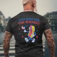 Hot Dog I'm Just Here For The Wieners Fourth Of July Men's T-shirt Back Print Gifts for Old Men
