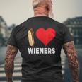 Hot Dog I Love Wieners Heart Dog Christmas Dog Dad For Animal Lovers Mens Back Print T-shirt Gifts for Old Men