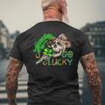 Howdy Go Lucky Leopard St Patrick's Day Western Cowboy Women Men's T-shirt Back Print Gifts for Old Men