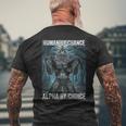 Human By Chance Alpha By Choice Cool Alpha Wolf Meme Men's T-shirt Back Print Gifts for Old Men