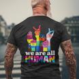 We Are All Human Lgbt Flag Gay Pride Month Transgender Flag Men's T-shirt Back Print Gifts for Old Men