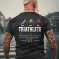 Humorous Triathlon Sports Cycling Running Men's T-shirt Back Print Gifts for Old Men