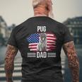 Hundebesitzer Us-Flagge 4 Juliatertag Mops Papa T-Shirt mit Rückendruck Geschenke für alte Männer