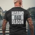 Husband Dad Deacon For Catholic Fathers Religious Men Mens Back Print T-shirt Gifts for Old Men