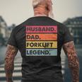 Husband Dad Forklift Driver Forklift Operator Mens Mens Back Print T-shirt Gifts for Old Men