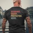 Husband Daddy Protector Hero Father's Day Mens Back Print T-shirt Gifts for Old Men