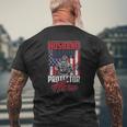 Husband Daddy Protector Hero Veterans Day Mens Back Print T-shirt Gifts for Old Men