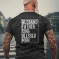 Husband Father King Blessed Man Black Pride Dad Mens Back Print T-shirt Gifts for Old Men