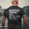 Husband Papa Protector T-Shirt mit Rückendruck Geschenke für alte Männer