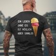 Ice Cream Leben Ohne Eisist Sinnlos D010-0887A T-Shirt mit Rückendruck Geschenke für alte Männer