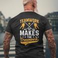 Ice Hockey Teamwork Makes The Dreamwork Coach Player Men's T-shirt Back Print Gifts for Old Men