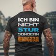 Ich Bin Nicht Stur Sondern Meinungsstabil Saying T-Shirt mit Rückendruck Geschenke für alte Männer