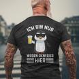 Ich Bin Nur Wegen Dem Bier Hier Party T-Shirt mit Rückendruck Geschenke für alte Männer