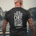 Ich Bin Stolzer Chef Eines Ungeheuer Fantastische Team T-Shirt mit Rückendruck Geschenke für alte Männer