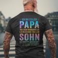 Ich Bin Stolzer Papaon Einem Wundervollen Sohn T-Shirt mit Rückendruck Geschenke für alte Männer